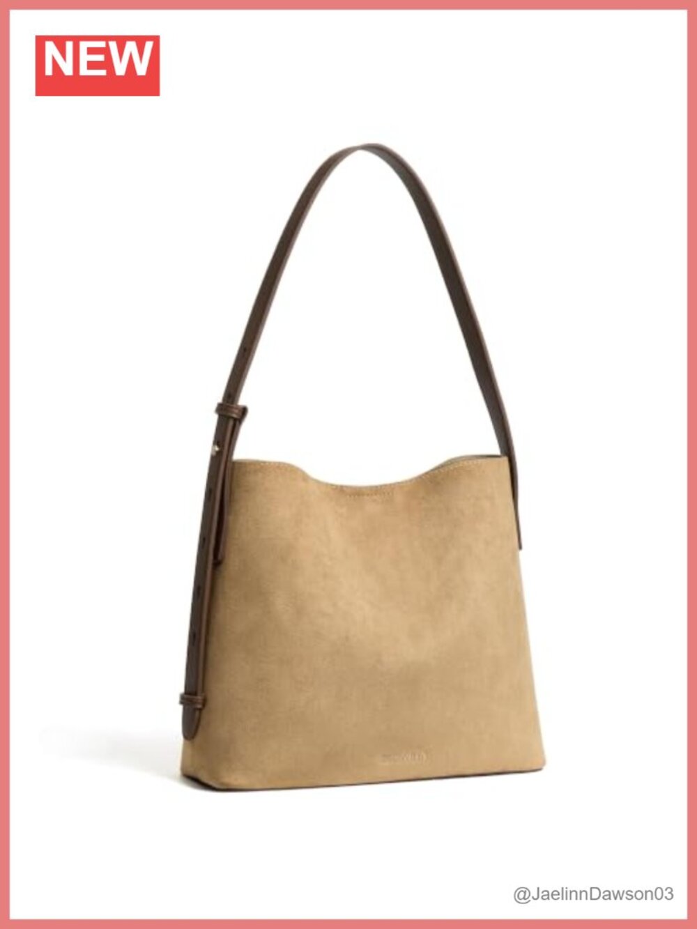Vegan Suede Bucket Bag Shoulder Hobo Purse Adjustable Strap